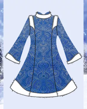 Выкройка: платье Снегурочки W-01-1001 арт. ВКК-2547-24-ВП0338 Выкройка: платье Снегурочки W-01-1001 арт. ВКК-2547-24-ВП0338