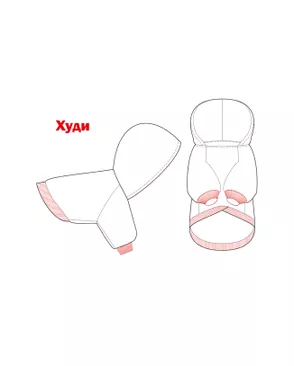 Выкройка: худи Р-02-1002 арт. ВКК-2498-18-ВП0276 Выкройка: худи Р-02-1002 арт. ВКК-2498-18-ВП0276