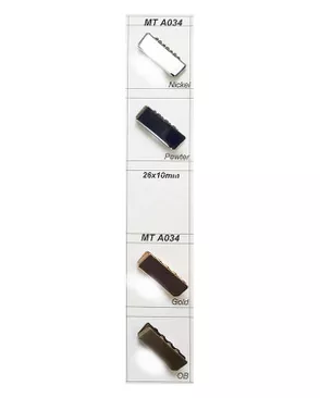 Стопора и аксессуары MT A034 р.1х2,6см уп.36шт (никель) арт. НКО-41-1-47155
