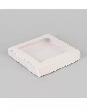 Коробка самосборная с окном р.19х19х3см арт. УП-176-1-47960