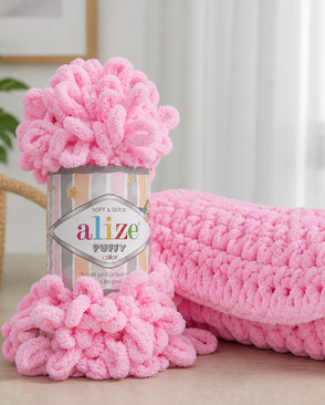 Пряжа Alize 'Puffy' 100г 9м (100% микрополиэстер) (185 розовый) арт. АРС-43806-1-АРС0001146416 Пряжа Alize 'Puffy' 100г 9м (100% микрополиэстер) (185 розовый) арт. АРС-43806-1-АРС0001146416