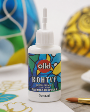 Контур акриловый 20мл, Olki (7365 белый) арт. АРС-45394-1-АРС0001025390