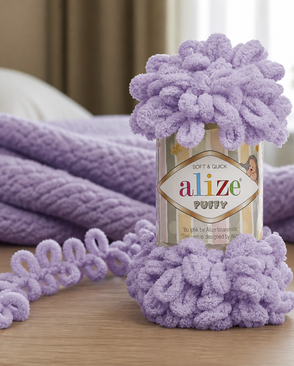 Пряжа Alize 'Puffy' 100г 9м (100% микрополиэстер) (27 светлая сирень) арт. АРС-46508-1-АРС0001161376 Пряжа Alize 'Puffy' 100г 9м (100% микрополиэстер) (27 светлая сирень) арт. АРС-46508-1-АРС0001161376