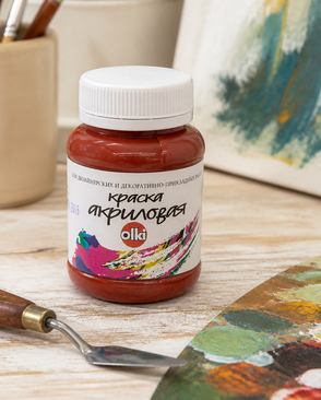 2636 Краска акриловая дизайн, охра красная, 100мл, Olki арт. АРС-49987-1-АРС0000812013