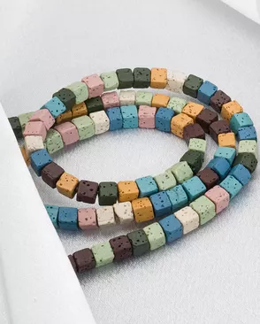 Бусины Вулканическая лава цветная, квадратные, 4*4мм, на нитке 38см, Astra&Craft арт. АРС-67252-1-АРС0001316228 Бусины Вулканическая лава цветная, квадратные, 4*4мм, на нитке 38см, Astra&Craft арт. АРС-67252-1-АРС0001316228
