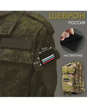 Шеврон на липучке «Россия» 9х5см 1 шт арт. АН-191-1-48779