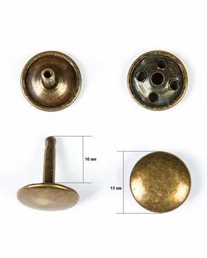 Хольнитен сумочный 15мм металл, 100шт арт. ПРС-1983-4-ПРС0033809