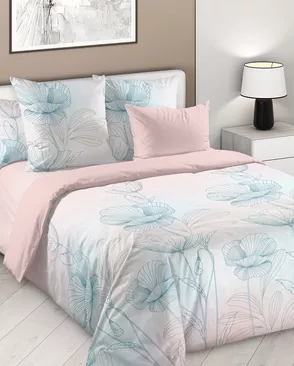 Floral comp. 1 Роз Простыня 1,5 спал ПЕРКАЛЬ ЭКОНОМ арт 000ПЭ арт. ТЕКСД-31373-1-ТЕКСД0031374