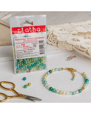 Бусины "Zlatka" MIX пластик PB 4 мм 10 х 10 г ± 0.2 г арт. ГММ-5246-2-ГММ0066441