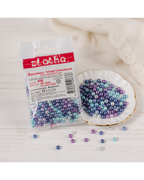 Бусины "Zlatka" MIX пластик PB 4 мм 10 х 10 г ± 0.2 г арт. ГММ-5246-6-ГММ0005335