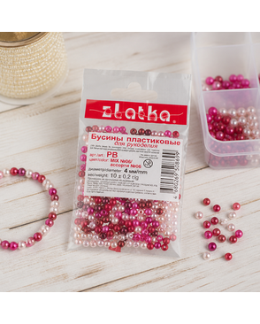 Бусины "Zlatka" MIX пластик PB 4 мм 10 х 10 г ± 0.2 г арт. ГММ-5246-7-ГММ0024425