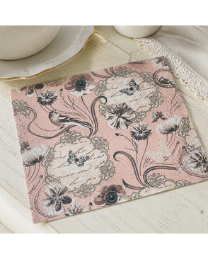 Салфетки трехслойные для декупажа, коллекция "Lunch" PAW Decor Collection "Викторианские цветы" арт. ГЕЛ-636-1-ГЕЛ0137112