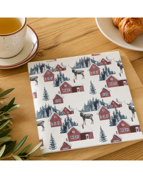 Салфетки трехслойные для декупажа, коллекция "Lunch" PAW Decor Collection "Скандинавская деревня" арт. ГЕЛ-1433-1-ГЕЛ0162841