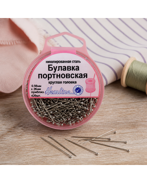 Булавки портновские с круглой головкой в пластиковом контейнере арт. ГЕЛ-4673-1-ГЕЛ0062546
