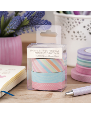 Лента клейкая декоративная с рисуком Spots & Stripes Pastels арт. ГЕЛ-11448-1-ГЕЛ0065540