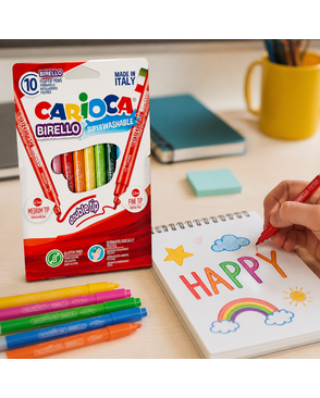 "Carioca" Фломастеры двусторонние Birello 10 цв арт. ГММ-114486-1-ГММ078077452614