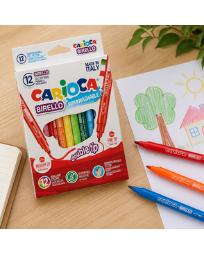 "Carioca" Фломастеры двусторонние Birello 12 цв арт. ГММ-114487-1-ГММ078077579824