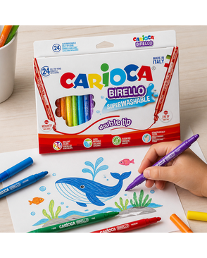 "Carioca" Фломастеры двусторонние Birello 24 цв арт. ГММ-114488-1-ГММ078077742674
