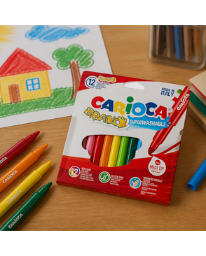 "Carioca" Фломастеры утолщенные Bravo 12 цв арт. ГММ-114490-1-ГММ078092492674