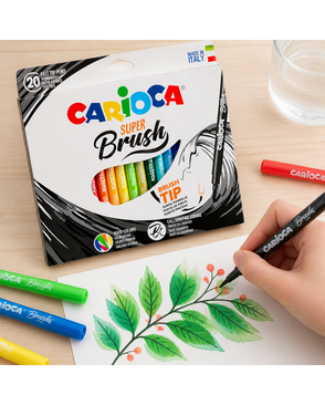 "Carioca" Фломастеры Super-brush, наконечник-кисть 20 цв арт. ГММ-114493-1-ГММ078093066174