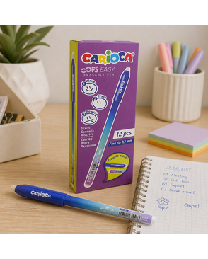 "Carioca" Ручка стираемая гелевая "OOPS Easy" 43500/02 d 0.7 мм 1 мм 12 шт. арт. ГММ-117452-1-ГММ132353841694