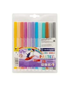 "Centropen" Набор цветных фломастеров COLOUR WORLD PASTEL 7550/12 12 цв арт. ГММ-114422-1-ГММ102679407734