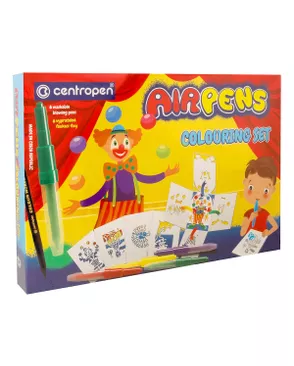 "Centropen" Набор воздушных фломастеров AirPens Colouring Set 1500/09 8 цв+1черн+8 трафаретов цв арт. ГММ-114430-1-ГММ102754691024