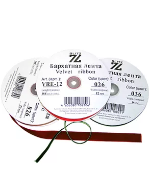 Лента бархатная эластичная BLITZ VRE-20 ш.2см 16.5м арт. ГММ-2207-2-ГММ0016508