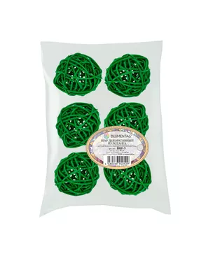 Аксессуары для флористики "Blumentag" BRF-9 Шары декоративные из ротанга 9 см 6 шт. арт. ГММ-3182-3-ГММ0000020