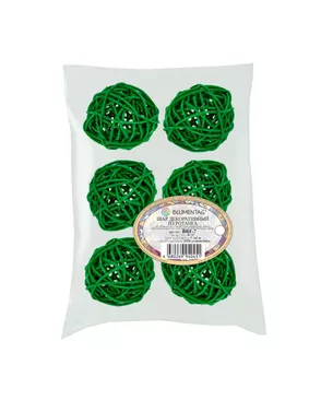 Аксессуары для флористики "Blumentag" BRF-7 Шары декоративные из ротанга 7 см 6 шт. арт. ГММ-3178-13-ГММ064889533324