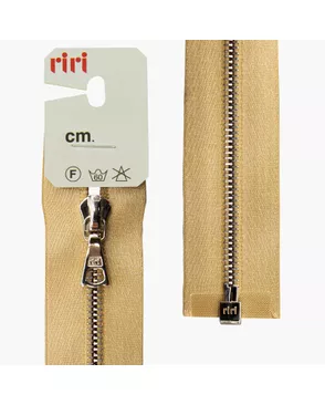 Молния металл, Ni, разъёмная 1 замок, на атласной тесьме, 4 мм, 60 см, цвет 2213, золотисто-бежевый арт. ГЕЛ-7476-1-ГЕЛ0029486