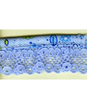 Кружево-рюш с окантовкой косой бейкой ш.2,5см (голубой) арт. ГЕЛ-24150-1-ГЕЛ0103830