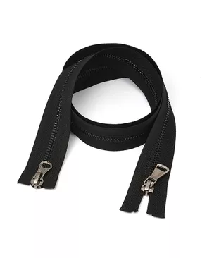 Молния MaxZipper мет. №5 черный никель шлиф.звено, 2 замка, 110 см цв.F322 черный уп.10шт арт. МГ-125397-1-МГ1022573