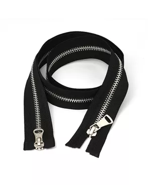 Молния MaxZipper мет. №5 никель шлиф.звено, 2 замка, 110 см цв.F322 черный уп.10шт арт. МГ-125398-1-МГ1022575