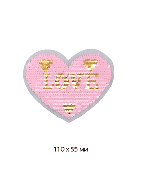 Термоаппликации Сердце LOVE 11х8,5 см 2 шт арт. МГ-115242-1-МГ0725508