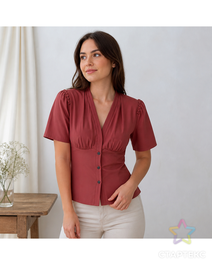 Выкройка: блузка с подрезом арт. ВКК-208-7-ЛК0005990 - рис. 3