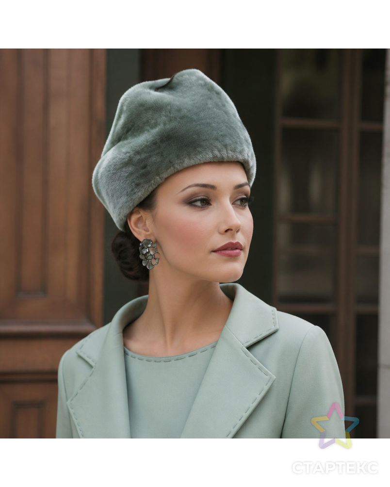 Выкройка: мягкая шапочка из гладкого меха арт. ВКК-650-5-ЛК0005579 - рис. 3