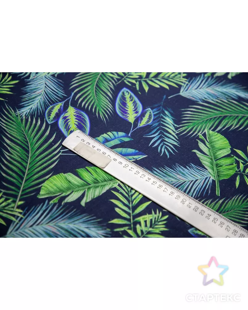 Рубашечно-плательный лен с рисунком "тропические листья", синий фрн арт. ГТ-6862-1-ГТ-22-8711-11-21-10 - рис. 7