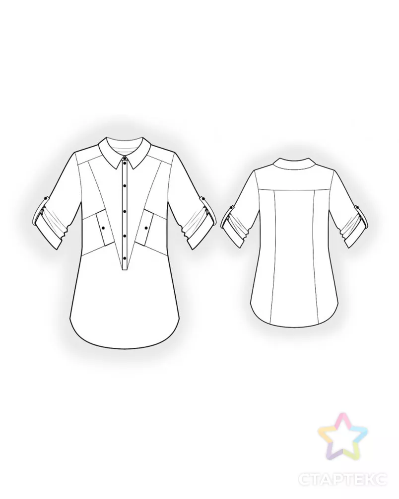 Выкройка: рубашка арт. ВКК-3912-10-ЛК0004989 - рис. 5