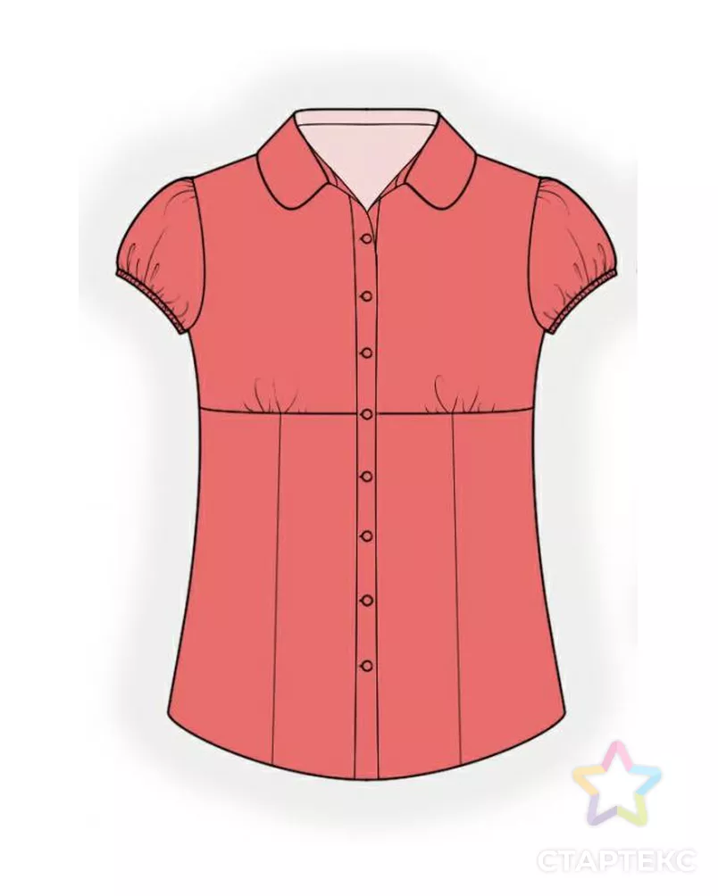 Выкройка: белая блузка арт. ВКК-1730-3-ЛК0004059 - рис. 4